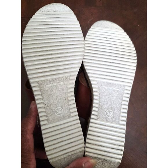 Bertucci Women's Brown Leather Cross-Strap Wedge Sandals Size 39 - Picture 5 of 10